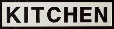Black and White Kitchen Metal Sign