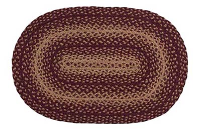 *NEW IHF Vintage Star Braided Jute Rug Oval Rectangle Primitive BR-134