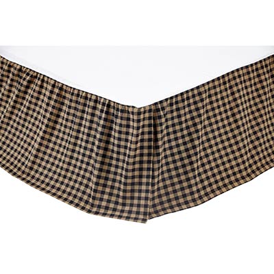 Black and Tan Check Bed Skirt (Multiple Size Options)