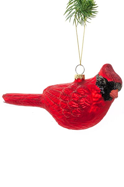 Red Glass Cardinal Ornament