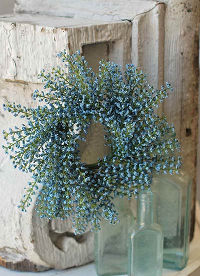 Blue Bursting Astilbe 3 inch Candle Ring