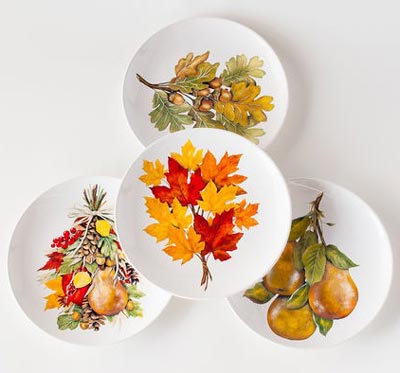 Fall Leaves Salad Plates (Set of 4)