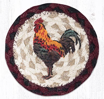 Rustic Rooster Braided Coaster