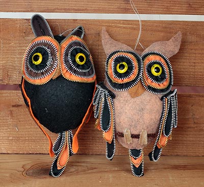 Zipper Owl Ornament