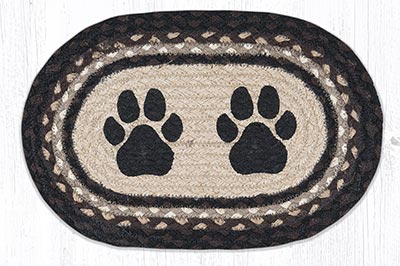 Paw Prints Printed Braided Oval Tablemat