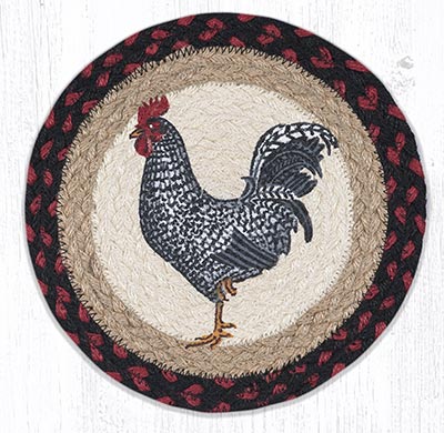 MSPR-602 Black & White Rooster 10 inch Tablemat