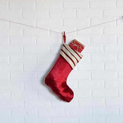 Memories Red 15 inch Stocking - The Weed Patch