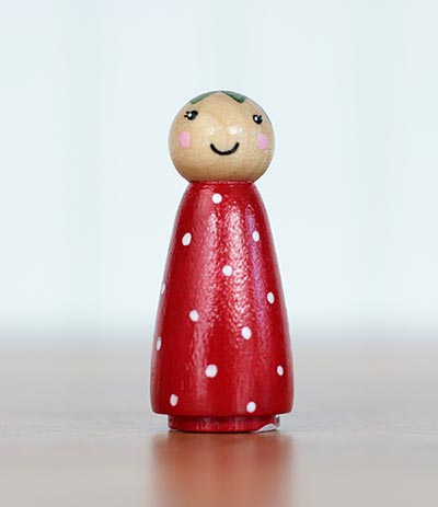 Red Berry Girl Peg Doll (or Ornament)