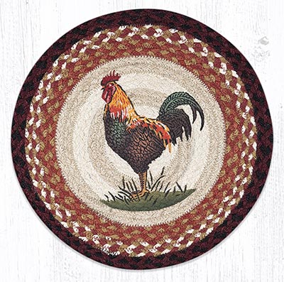 Rustic Rooster Round Braided Placemat