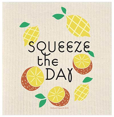 Squeeze The Day Lemon Swedish Dishcloth