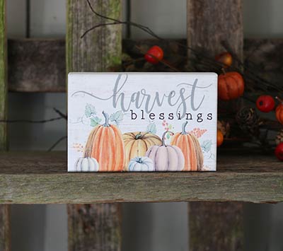 Harvest Blessings Shelf Sign
