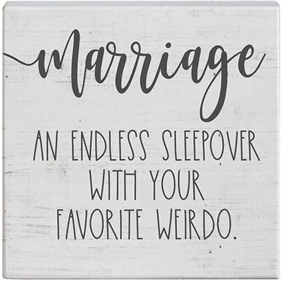 Marriage Sleepover Shelf Sign