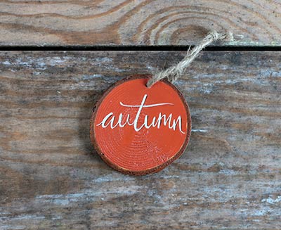 Autumn Wood Slice Ornament