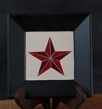 Barn Star Plate - Red Star, White Background