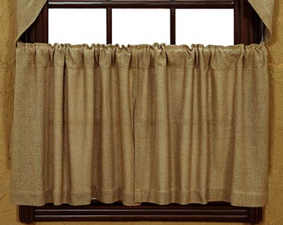 Deluxe Burlap Cafe Curtains - 24 inch Tiers