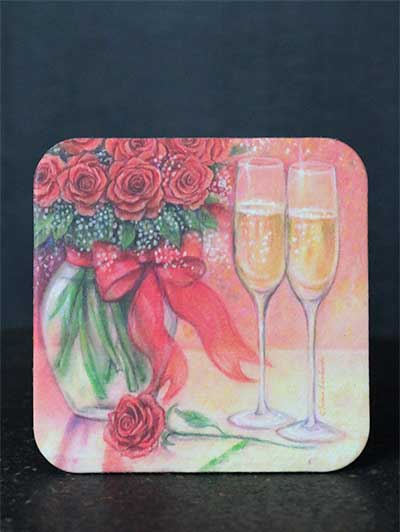 Champagne and Roses Coaster