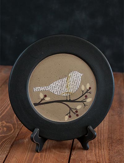 Perched Bird & Berry Plate - Songbird