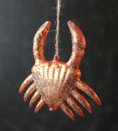 Icy Wharf Crab Ornament - Orange