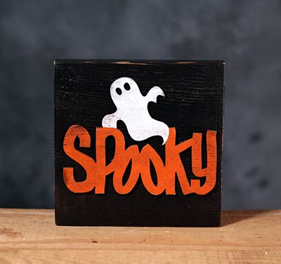 Spooky Halloween Wood Sign - Black