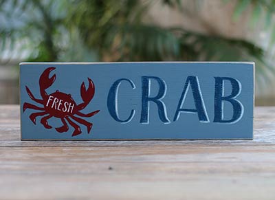 Fresh Crab Wood Sign