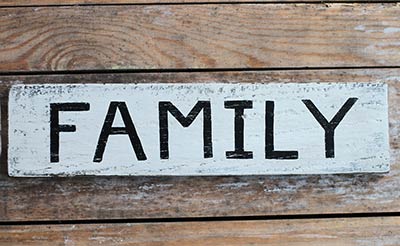 Family Distressed Sign (White)