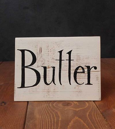 Butter Hand Lettered Wood Sign (Color Options Available)