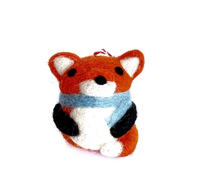 Fox Tufted Wool Ornament
