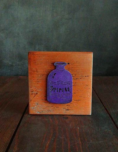 Purple Potion Bottle Shelf Sitter Sign