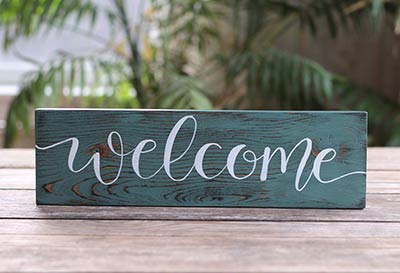 Welcome Wood Sign - 12 inch (Color Options Available)