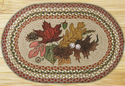 Autumn Leaves Braided Jute Placemat