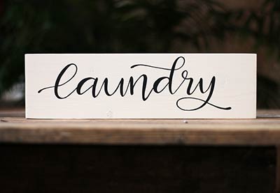 Laundry Wood Sign - White & Gray