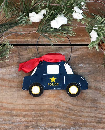 Police Car Ornament (Personalized)