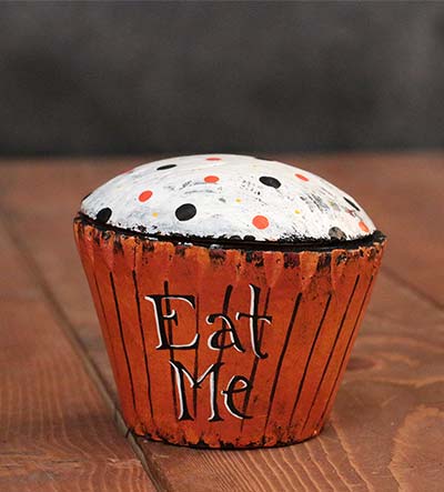 Eat Me Halloween Cupcake (Original Folk Art)