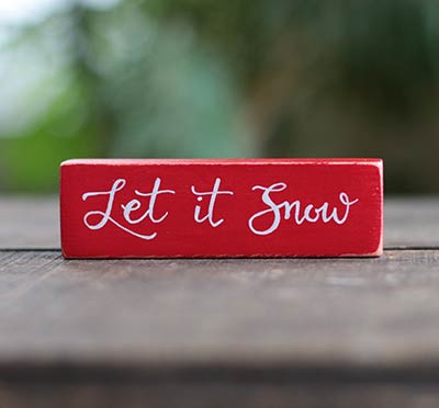 Let it Snow Shelf Sitter - Red
