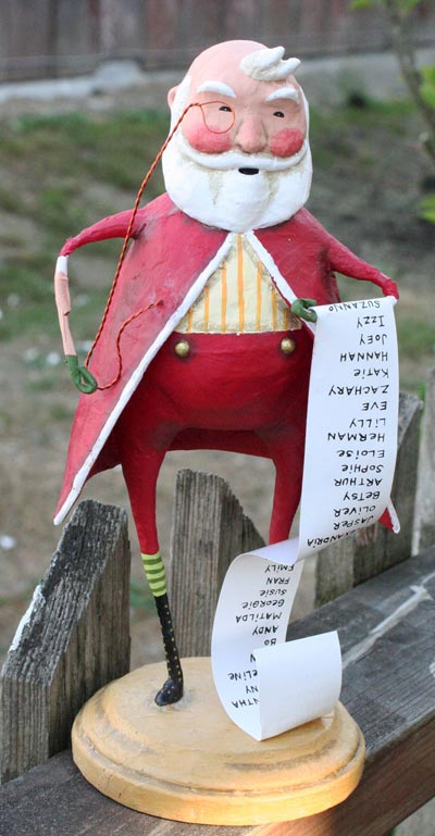 4" Lori Mitchell Sleepytime Santa Claus Retro Christmas Figurine Holiday Decor 