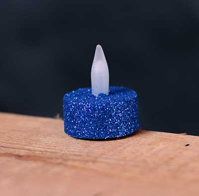 Blue Glitter LED Tealight Candle
