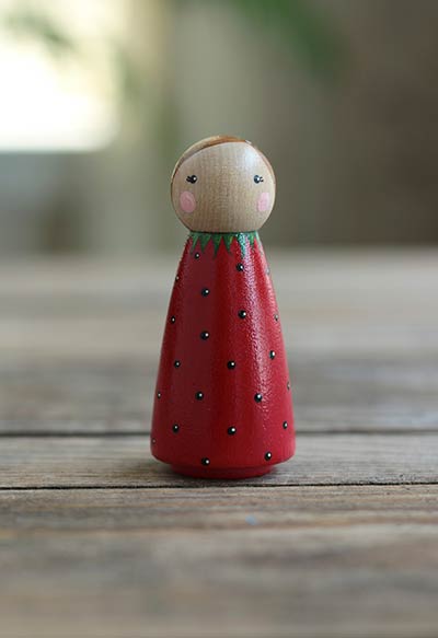 Strawberry Peg Doll - Large