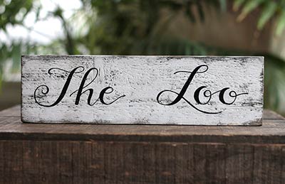 The Loo Reclaimed Wood Sign