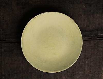 Distressed 6 inch Candle Plate - Yellow