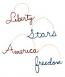 Americana Glittered Word Ornaments (Set of 4)