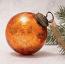 Tangerine Crackled Glass 3 inch Ball Ornament