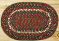 Burgundy, Grey, and Blue OVAL Jute Rug (Multiple size options)