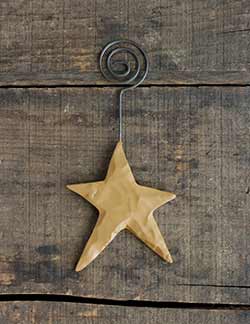 Primitive Christmas Rusty Barn Star Believe Burlap Ornament Gift Card Holder S//3