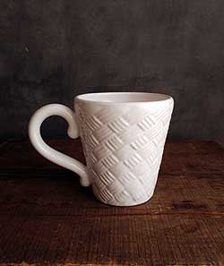 White Basketweave Mug