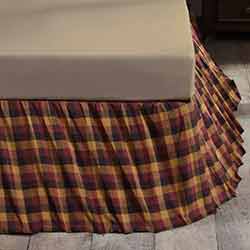 Primitive Check Queen Bed Skirt