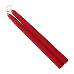 10 inch Sweetheart Red Mole Hollow Taper Candles (Set of 2)
