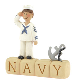 Navy Block with Boy