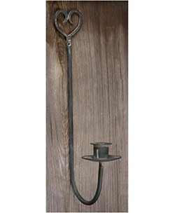 Iron Heart Taper Candle Sconce