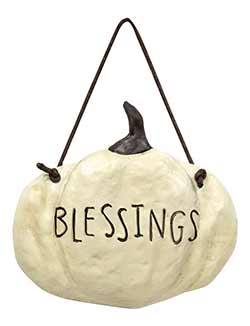 Blessings Resin Pumpkin Sign