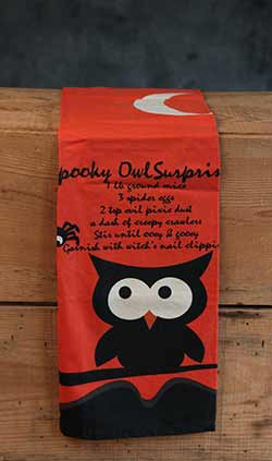 Spooky Owl Surprise Dishtowel
